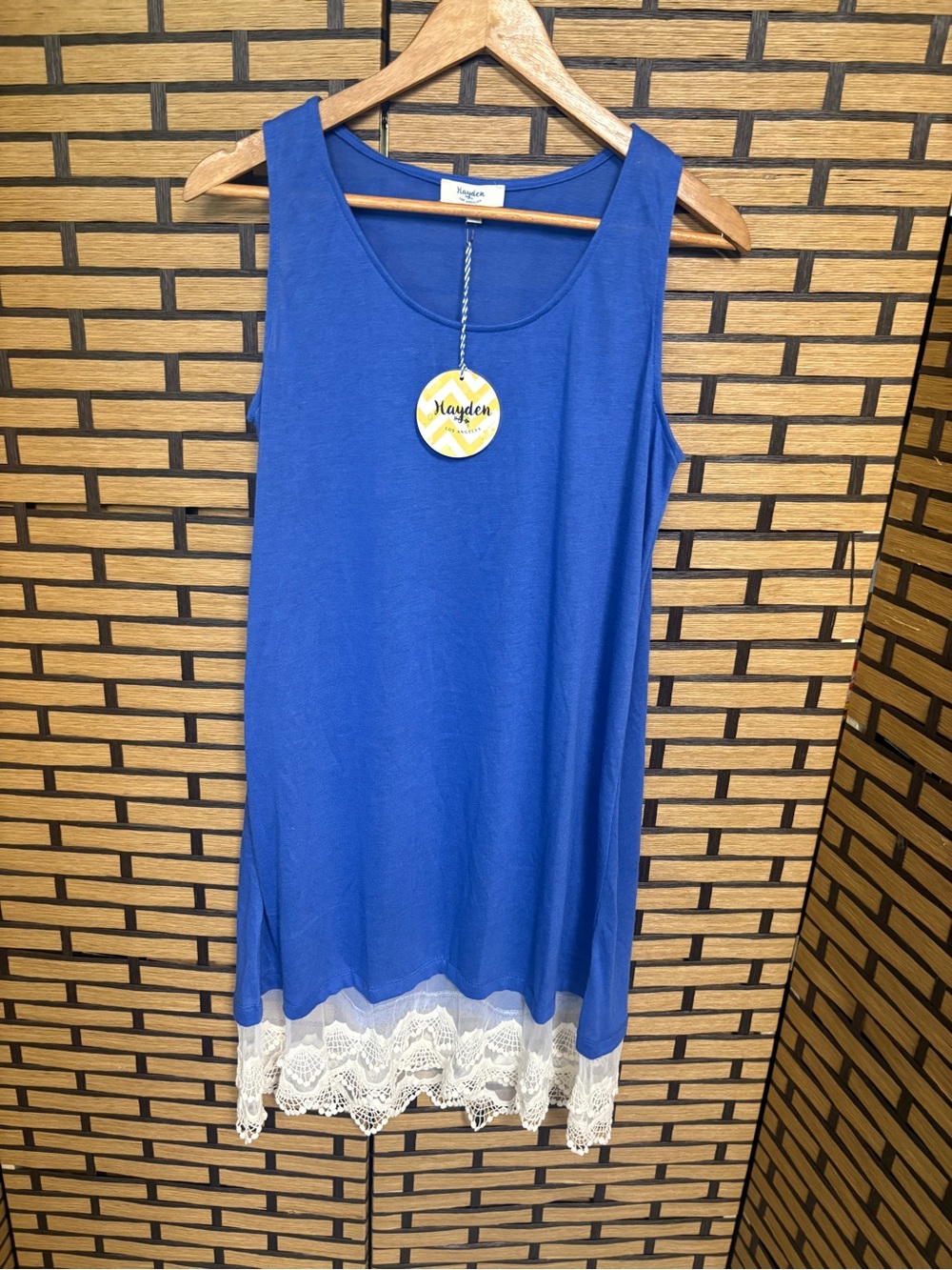 Hayden Blue Tank Dress With Lace Hem‎ Size Small